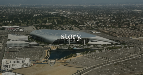 Aerial view of Inglewood and SoFi Stadium